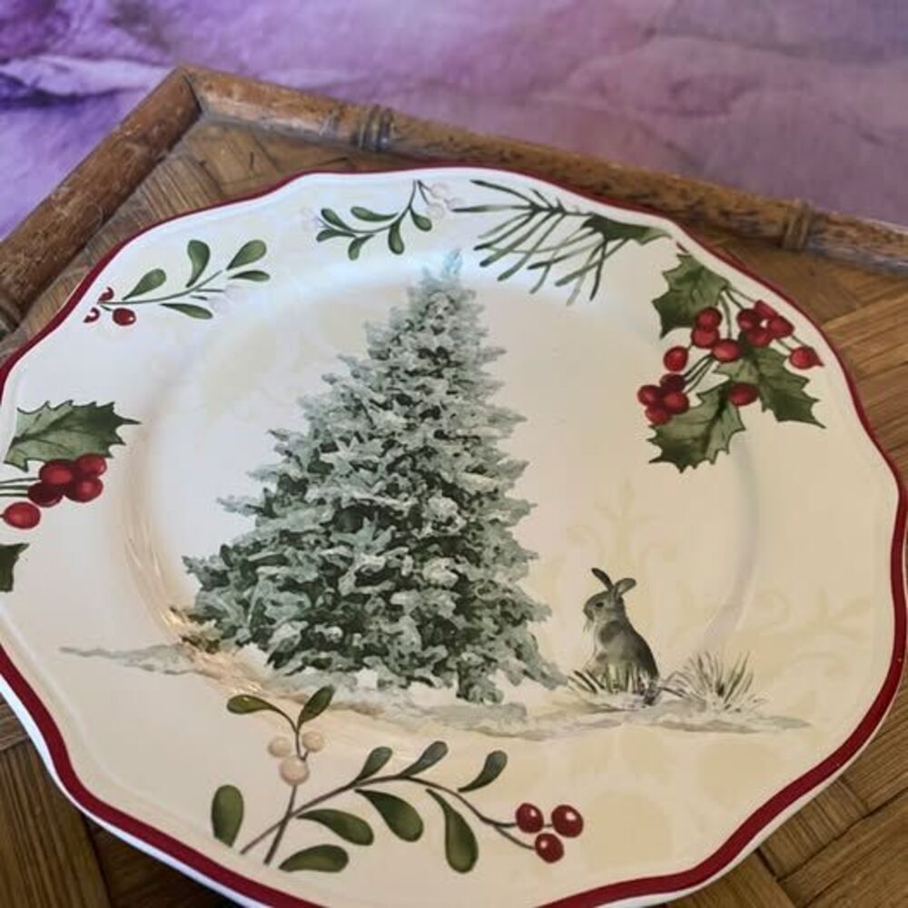 Christmas Dessert Plates, Pair — Winter Scene, Better Homes & Gardens